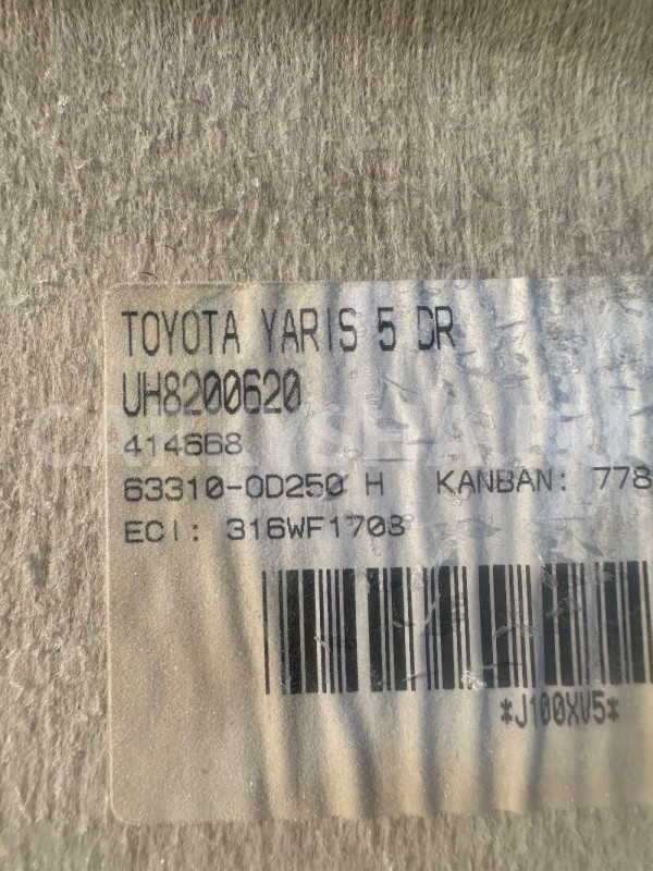 Обшивка потолка Toyota Yaris 2005-2012 Toyota Yaris оригинальный номер 633100D250