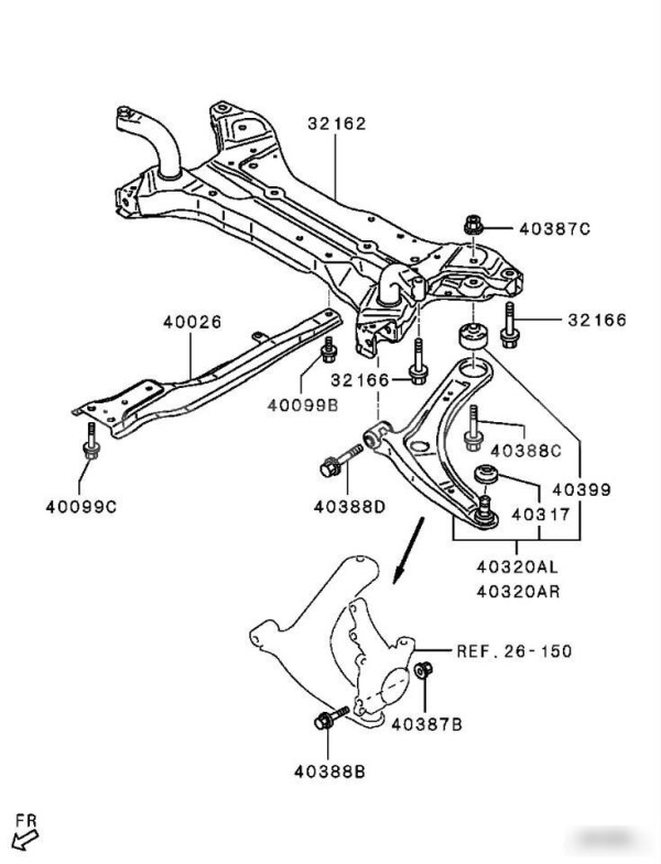Балка передняя двс Mitsubishi Lancer X 1.5 4A91 Mitsubishi Lancer 