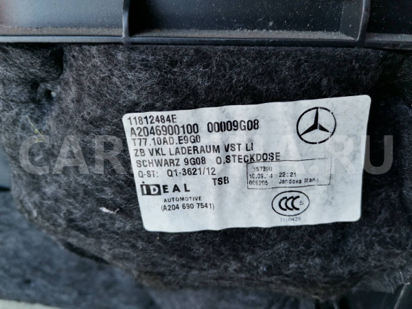 Обшивка багажника левая A2046900100 Mercedes-Benz GLK-Class 2014 X204 651.912 Mercedes-Benz CLK-klasse оригинальный номер A2046900100