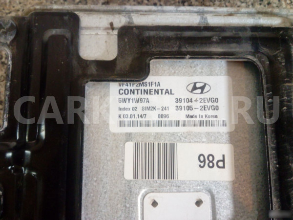 Эбу двигателя G4NA Спортейдж 3, Хендай ix35 Hyundai ix35 оригинальный номер 39104-2EVG0