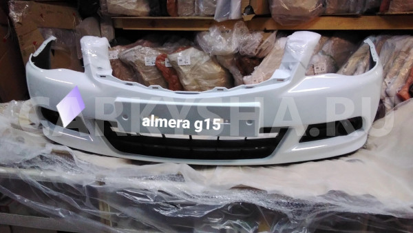 Бампер передний   g15 12-19 белый Nissan Almera III (G15) оригинальный номер 62022-4AA0H