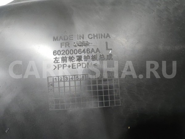 Подкрылок передний левый Chery Tiggo 7 pro max Chery Tiggo 7 