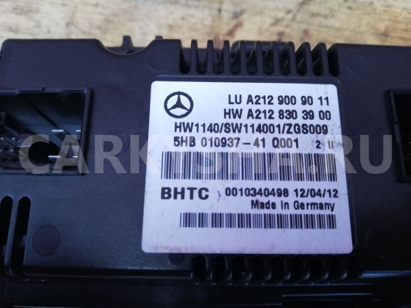 Блок управления климат-контролем A2129009011 Mercedes-Benz E-Class 2012 C207 271.860 Mercedes-Benz E-klasse 