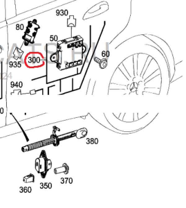 Проводка двери Mercedes-Benz E-класс W212/S212/C207/A207 рестайлинг (2013—2016) Mercedes-Benz E-klasse оригинальный номер a2124401851