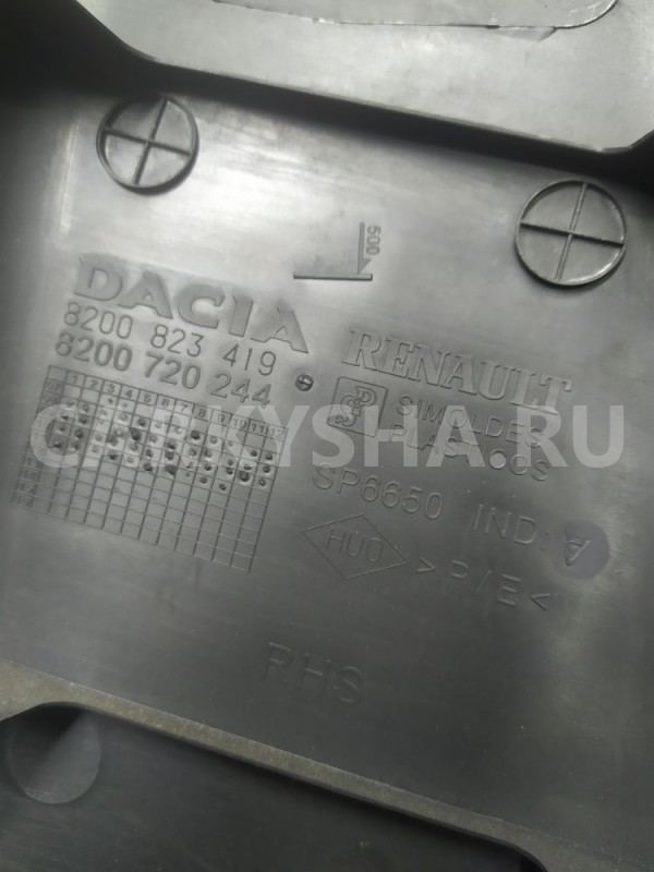 Обшивка центральной стойки правая Рено Сандеро Renault 14 оригинальный номер 8200823419