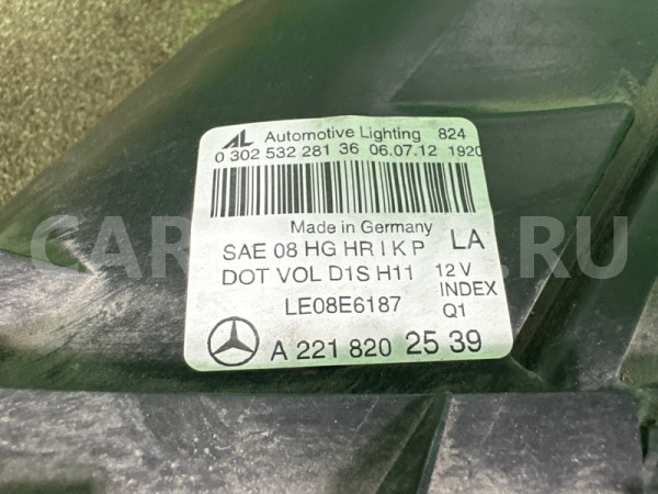 Фара Mercedes S 2005-2013 A2218202539 W221, левая Mercedes-Benz S-klasse 