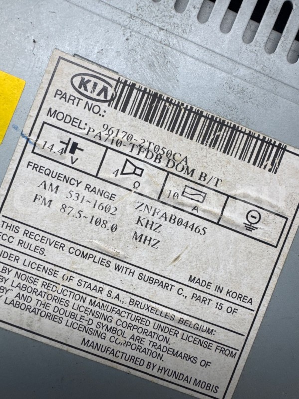 Магнитола Kia Optima III (2010—2013) Kia Optima оригинальный номер 961702t050ca