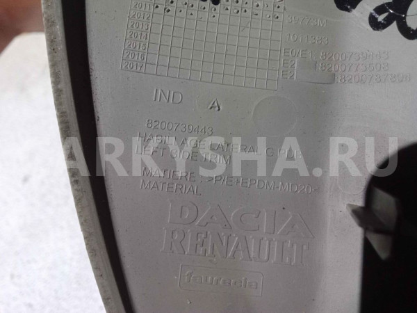 Накладка торпедо Renault Sandero I (2009—2014) Renault 14 оригинальный номер 8200739443