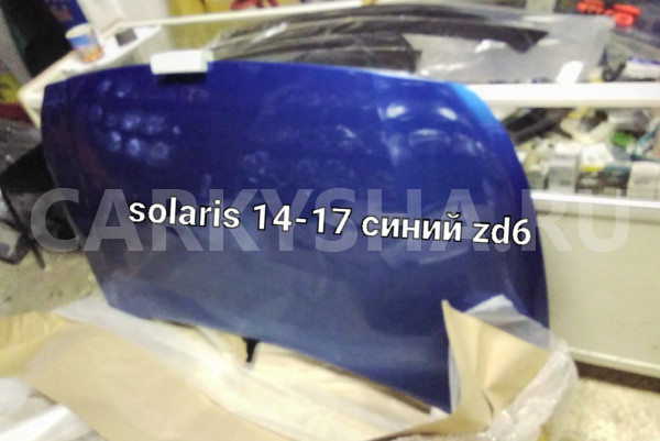Капот  14-17 синий zd6 Hyundai Solaris I Рестайлинг Седан 