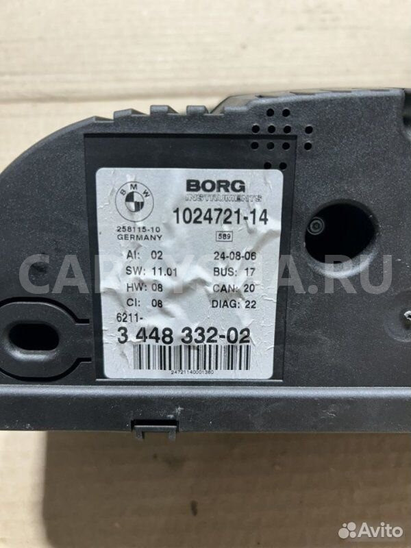 Панель приборов BMW X3 E83 N52B30 2006 BMW X3 оригинальный номер 62 10 3 448 332