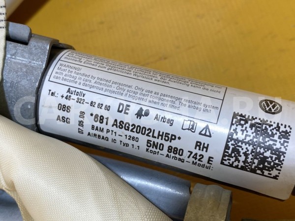 Подушка боковая правая Volkswagen Tiguan I 5N Volkswagen Tiguan оригинальный номер 5N0880742G