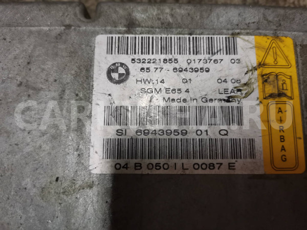 Блок управления airbag BMW 7 E65/66 BMW 7er оригинальный номер 65776943959